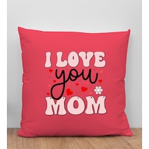 Bk Gift Anneler Günü Tasarımlı Kırmızı Kırlent Yastık, Anneye Hediye, Ev Dekorasyonu, Anneler Günü Hediyesi-2