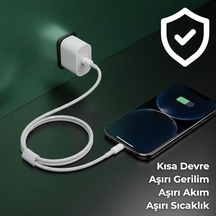 Nodar 20w Usb-c To Lightning Pd Hızlı Şarj Seti 1 Metre Şarj Kablosu Dahil Dinamik Hızlı Şarj, Kısa Devre Korumalı Beyaz Acı Kahve