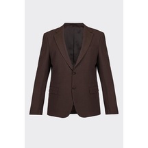Kahverengi Kapak Cepli Smart Casual Ceket Kahve
