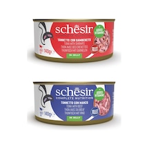 Schesir 2 Çeşit Karma Tam Ve Dengeli Kedi Konserve Jöleli 140 Gr. X 2 Adet