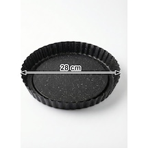 28 Cm Granit Turta Kalıbı Yapışmaz Yüzeyli Yuvarlak Fırın Tepsisi Kek, Tart Ve Turta Pişirm Siyah