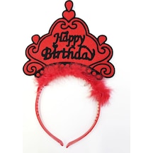 Happy Birthday Yazılı Neon Renk Taç 12 Adet Açık Mavi