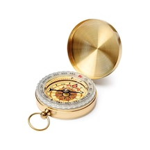 Yuvarlak Sarı Metal Kasa Su Geçirmez Fosforlu Dayanıklı Pusula G50 Çok Renkli