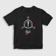 Presmono Unisex Çocuk Neon Logo Panic At The Disco T-shirt Siyah