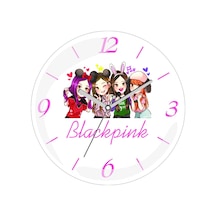 Blackpink Black Pink Anime Yazı En Çok Satılan Çap 30cm Sessiz Akar Bombeli Gerçek Cam Duvar Saati Çok Renkli
