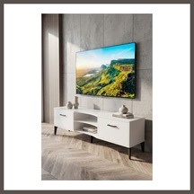 Bezos Vera Tv Sehpası Suntalam Beyaz 160x35 Cm Nxrlvng