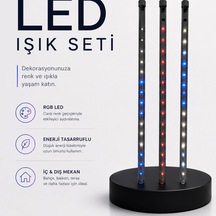 Rgb Led Dış Ve İç Mekan Süsleme Işığı 10 Çubuklu Şerit