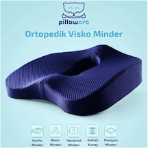 Visco Ortopedik Oturma Simidi Koltuk Minderi Visko Kuyruk Sokumu Yastığ Lacivert