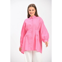 Ftz Women Kadın Poplin Gömlek Fuşya 30073-fujya
