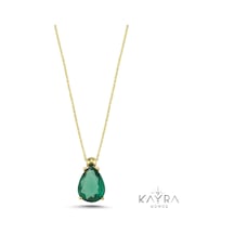 Peridot Damla Taşlı Gümüş Kolye Gm11 Gümüş