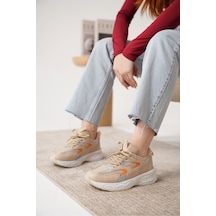 Sameto Günlük Ortopedik Kadın Sneaker Spor Ayakkabı Bej