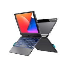 Apple Uyumlu iPad 5. Nesil 6. Nesil Air 1/2 Pro 9.7" Kılıf Kablosuz Dönebilen Klavye (Air 5/4 Değildir)