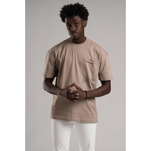 Fbı Yarım Oversize Hafif Bol Kesim Bisiklet Yaka Cepli Pamuklu T-shirt 001