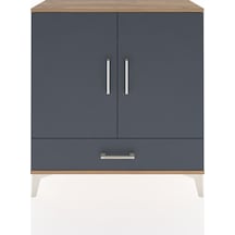 Arges Şifonyer 3 Raflı Tek Çekmeceli 2 Kapaklı 88x30x96 Çam-antrasit Atlas Çam