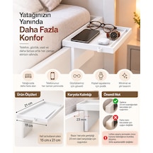 Yatak Yanı Pratik Raf Beyaz