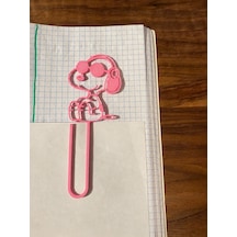 3d Baskı Gözlüklü Sevimli Köpek Figürlü Kitap Ayracı 4lü - - Pembe
