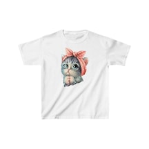 Barlashive Çocuk Unisex Baskılı T-shirt - Beyaz Çok Renkli