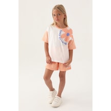 Rolypoly Keep Growing Somon Kız Çocuk Şort Takım 5274-42962 Somon