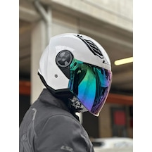 Ls2 Aırflow 2 Beyaz Kask Gökkuşağı Vizör Beyaz