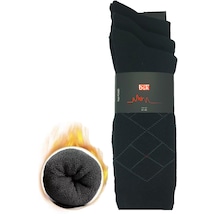 Bgk Erkek 3'lü Kışlık Termal Çorap Siyah Yıkamalı Pamuklu ZR-3256-Siyah