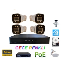 5mp 1440p Warm Led 4 Kameralı 500gb Hdd Güvenlik Kamerası Seti