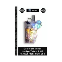 Özel Seri Duvar Hediye Yatak 3 Mt Renkli Pilli Peri Led