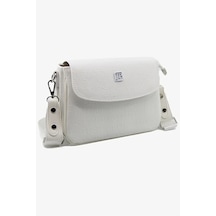 Just Polo Kadın Su Geçirmez Ayarlanabilir Askılı Lüks El & Omuz Çantası Shoulder Bag Ebat: 25 X 15 Cm Beyaz