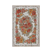 Kartela Halı Karabağ Halı Jüt Taban Dokuma Halı Açık Gri - 100 X 150 Cm