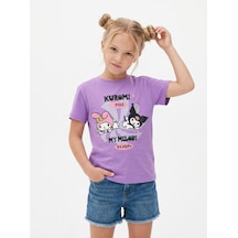 Sea Bubbles Kuromi Kız Çocuk Tişört St10396 Lila