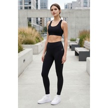 Tommylife Siyah Standart Fit Esnek Performans Kadın Tayt - 94666 SiYAH
