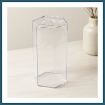 Bezos Kapaklı Makyaj Fırça Organizeri 6 Bölmeli Mika Kristal Plastik 10x8.9x20 Cm Ob Çok Renkli