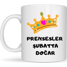 Prensesler Şubatta Doğar Yazılı Kupa Model 246 Taç Detaylı Doğum Ayı Temalı Seramik Kahve Kupası Diğer