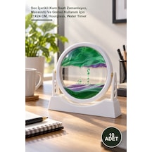 10 Adet Sulu Kumsaati Sıvı İçerikli Kum Saati Zamanlayıcı, Masaüstü Ve Görsel Kullanım İçin 21x24 Cm, Hourglass, Water Timer
