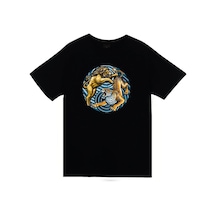 Stoned&Fame Unisex Siyah Aslan Kaplan Baskılı T-shirt SIYAH Siyah