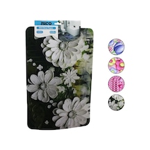 Dikdörtgen - Desenli 38x58cm Su Emici - Sihirli Banyo Paspas Çok Renkli