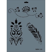 Rich New Seri N-119 Stencil 35x25 Cm - Uxfo-287589 Renkli