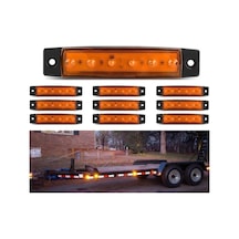 Ahmet Otomotiv Dorse Parmak Lamba 12 -24 Volt 6 Ledli Sarı Renk 10 Adet Parmak Led Dorse Kamyon Led Lamba