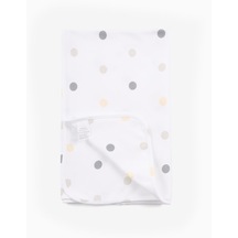 Boumini Penye Battaniye Çift Katlı Doğal Pamuk Renkli Puantiyeli - Renkli