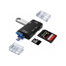 6 İn 1 Otg Kart Okuyucu Type-c Micro Usb Usb-a Destekli Sd Ve Micro Sd Kartlar Android Telefon Ve Pc İçin Çok Fonksiyo