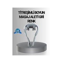 Vnb-01 Şarjlı Titreşimli Boyun Masaj Cihazı Isı Terapili Ergonomik U Tasarım 1800mah Gri - Mh-hs0246-9468