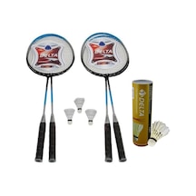 Delta 4 Badminton Raketi 6 Kaz Tüyü & 3 Plastik Badminton Topu