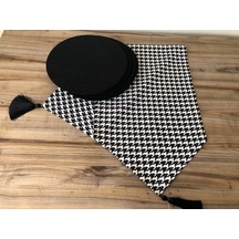 Siyah Kazayağı Desenli Runner & Supla Çok Renkli