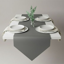 1 Adet Deri Runner-40x140 Cm Gri