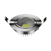 5 W Cob Led Spot Armatür Krom Kasa Beyaz Işık 6400k 2 Adet