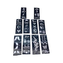 Mix Desen 8x20cm Tüp Kına Desen Çıkartma Şablonu 10 Parça 5440