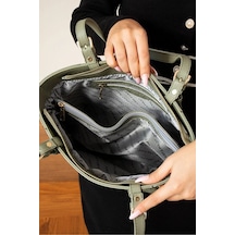 Just Polo Günlük Kombinlere Uygun Kadın Büyük Boy Lüks El Çantası Ebat : 24 X 27 Cm Shopper Yeşil