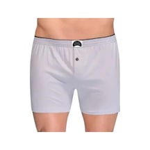 6 Lı Paket Gümüş Erkek Penye Boxer Düz Renk Pamuklu Erkek Boxer
