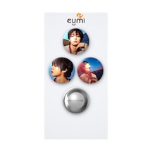 Stray Kids Karma Albüm Hooray Versiyonu Lee Know 3'lü Metal Rozet Seti 58mm İğneli Buton Çanta Yaka Rozeti Çok Renkli