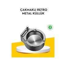 Zenvia Çakmaklı Küllük Paslanmaz Metal Yuvarlak Tasarım Znv2026 Çok Renkli