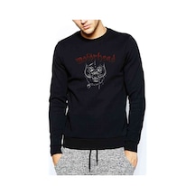 Motorhead Baskılı Siyah Erkek Örme Sweatshirt (528880610)